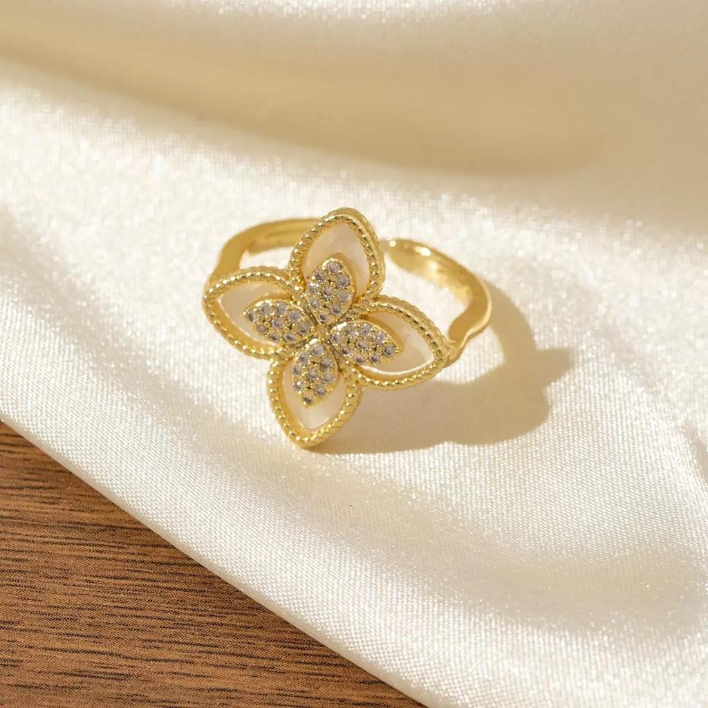 Lucky Four-leaf Clover Ring - Unique High-end Open and Adjustable Ring