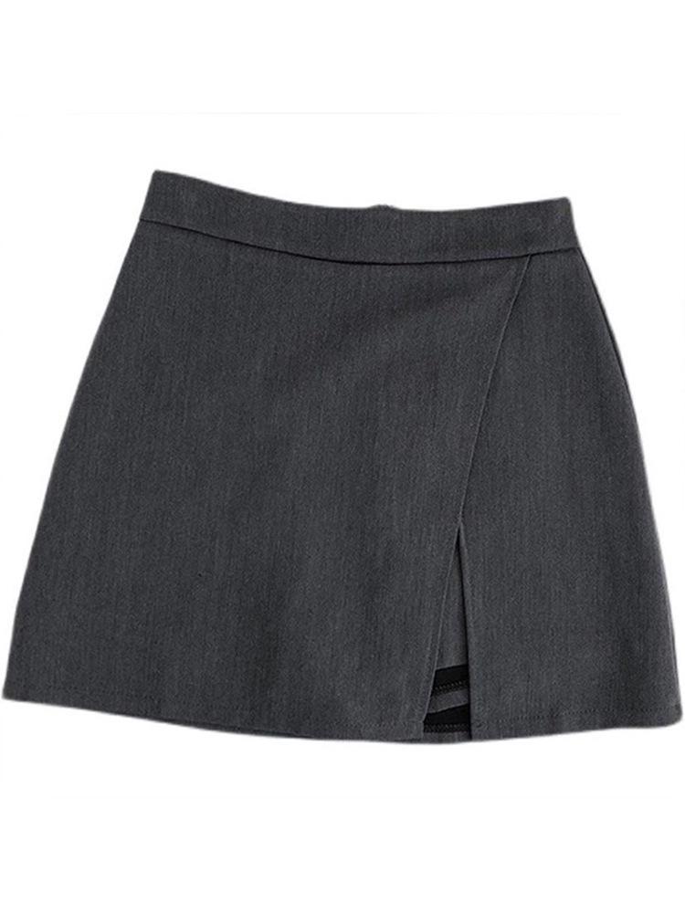 Dámská sukně áčkového střihu s vysokým pasem a rozparkem - Letní móda 2024