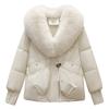 New fashion cotton clothes women's warm big fur collar temperament short women's cotton-padded clothes jacket