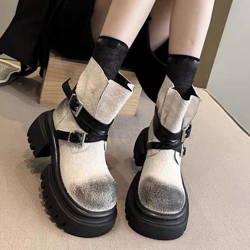 Flats Platform Women Ankle Boots Suede Winter Designer Shoes Cozy Woman Boots 2025 New Casual Goth Chelsea Botas Mujer