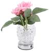 Rose Tischlampe Exquisite elegante kabellose LED-Kunstblumen-Touch-Lampe mit klarer Kristallvase