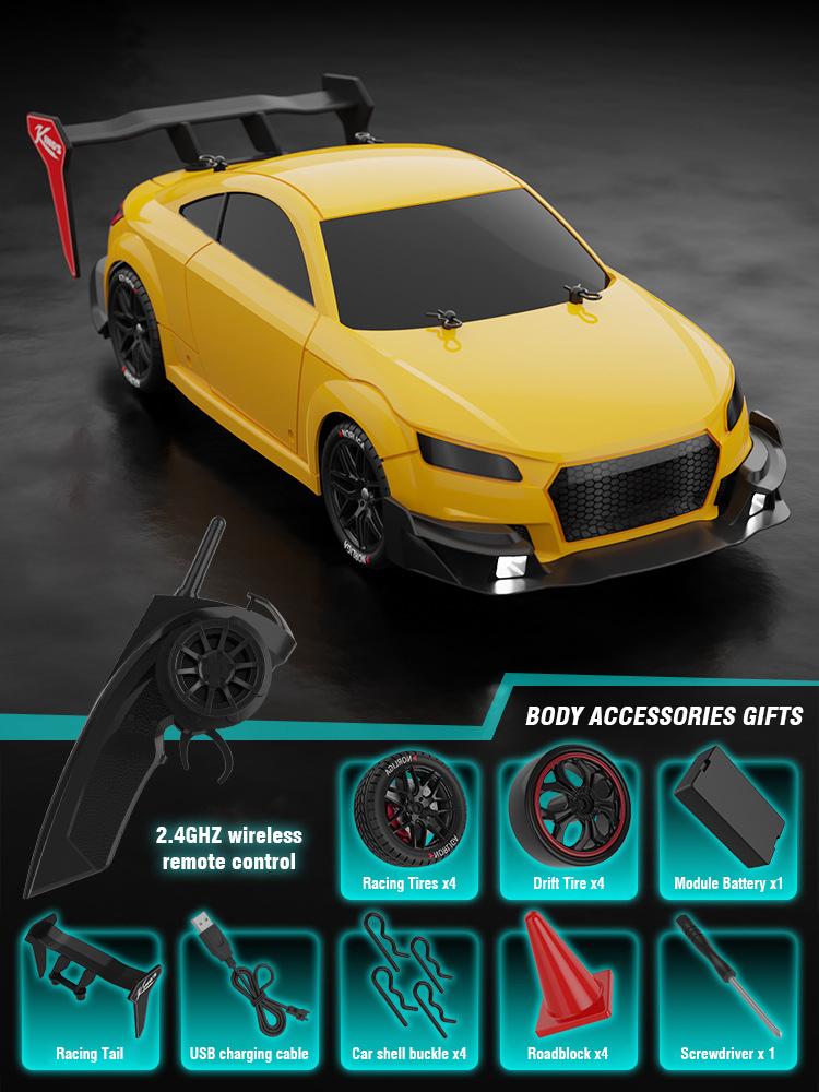 Non-Toxic 4Wd Rc Drift Car 1/14 Radio Controlled Racing Cars 50Km/H High Speed Electric Children'S Racing Vehicle Toys For Children Kids Gifts