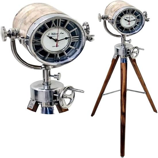

Marine Nautical Wooden Clock On Tripod Stand Rustic Home Decor Gifts