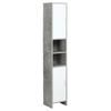 Bathroom Column With 2 Cabinets And 2 Open Compartments In Cement Effect Wood 30x30x180cm