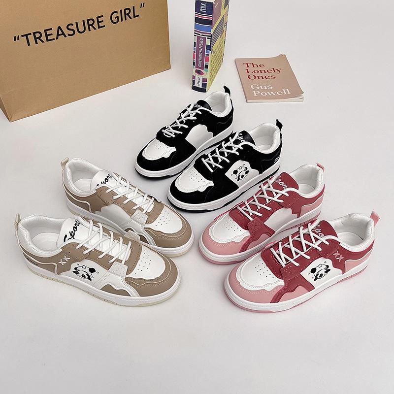 

Panda head little white shoes women s spring and autumn new student platform sports shoes single shoes cute casual board shoes 40 хакі