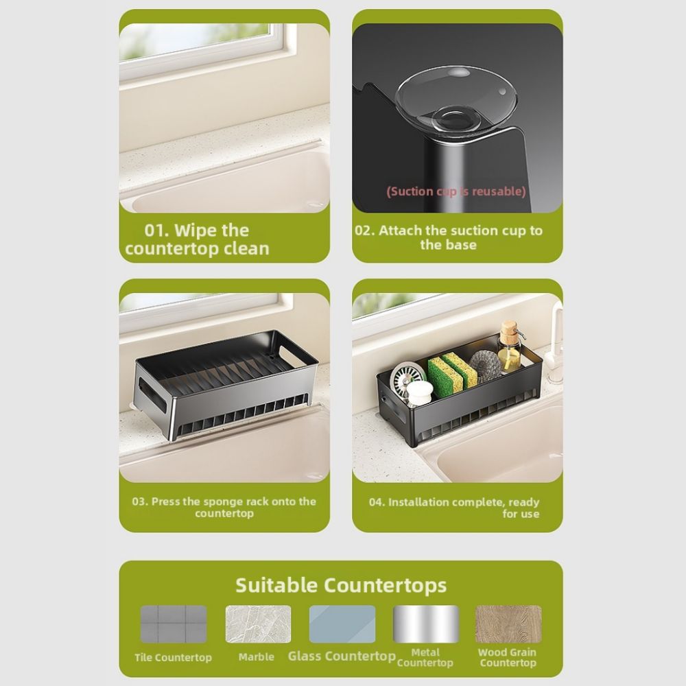Easy to Clean Multi-Use Drain Rack Space-Efficient Sink Storage Tray Kitchen Sink Rack  Home Use