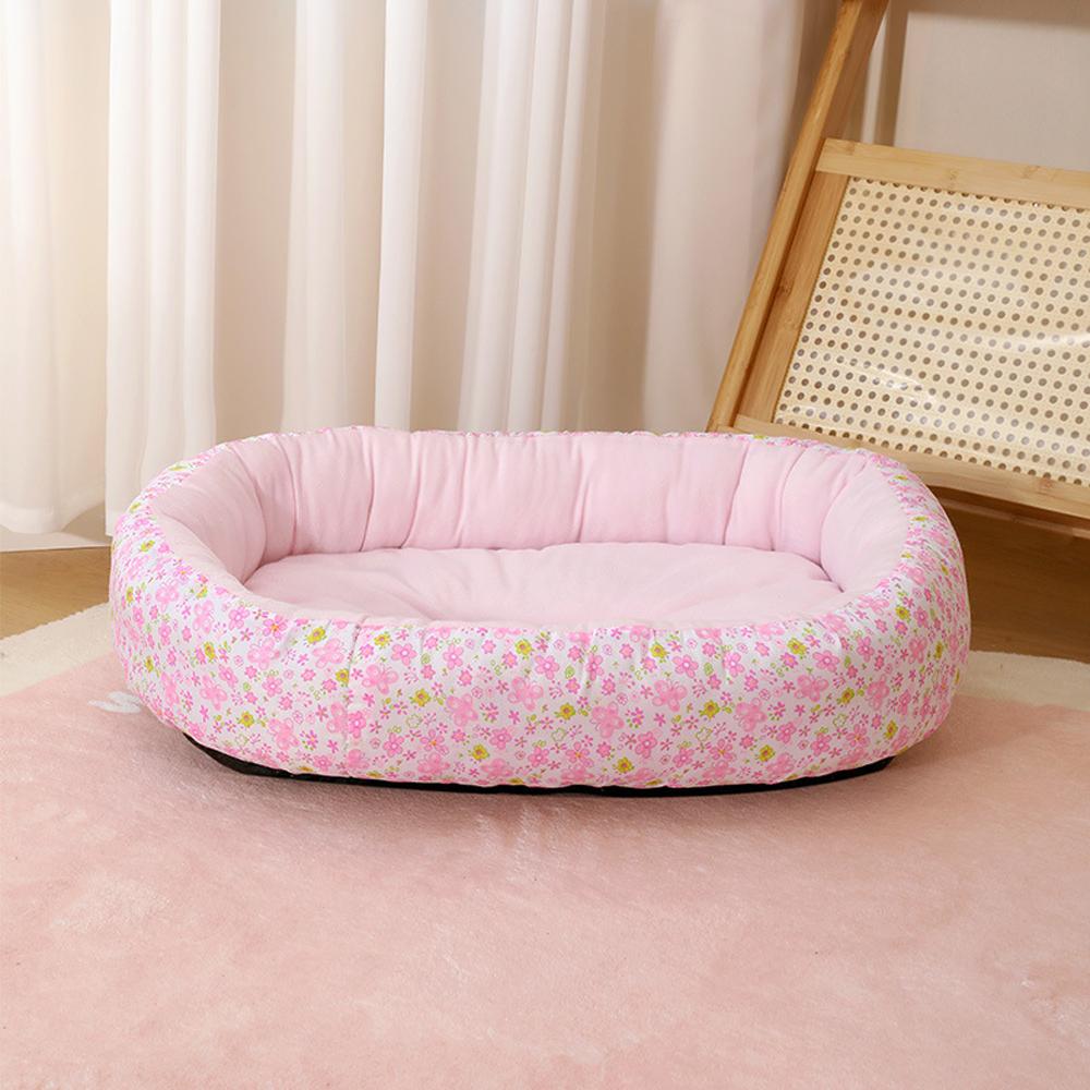 Autumn Elastic Small Dog Bed House Soft Floral Print Soft Cat Bed for Puppy Sleeping Sofa Bed Cute Cat Bed Nest Accessorie