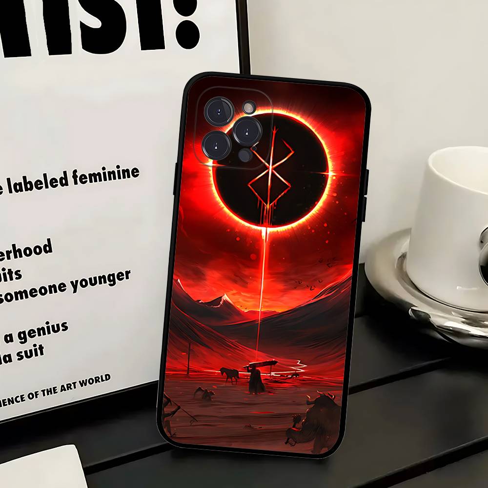 Anime Fashion Berserk Guts Phone Case For Iphone 17 16 15 16e 14 13 12 11 Pro Max Plus Case Cover Coque