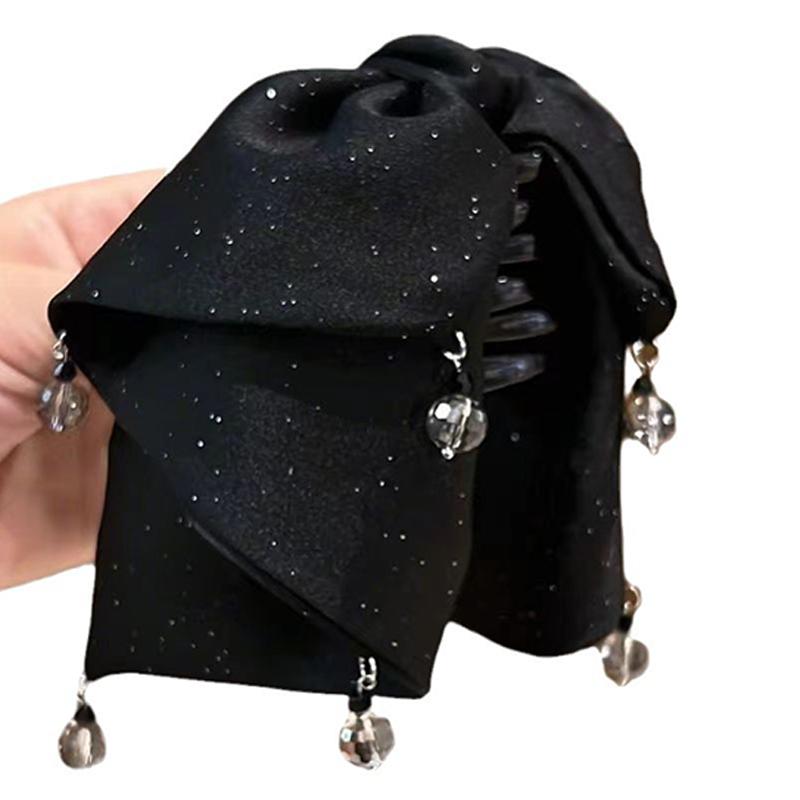 Multi-Layer Bow Bead Ponytail Clip Women French Elegant Hair Clips Hair Accessories