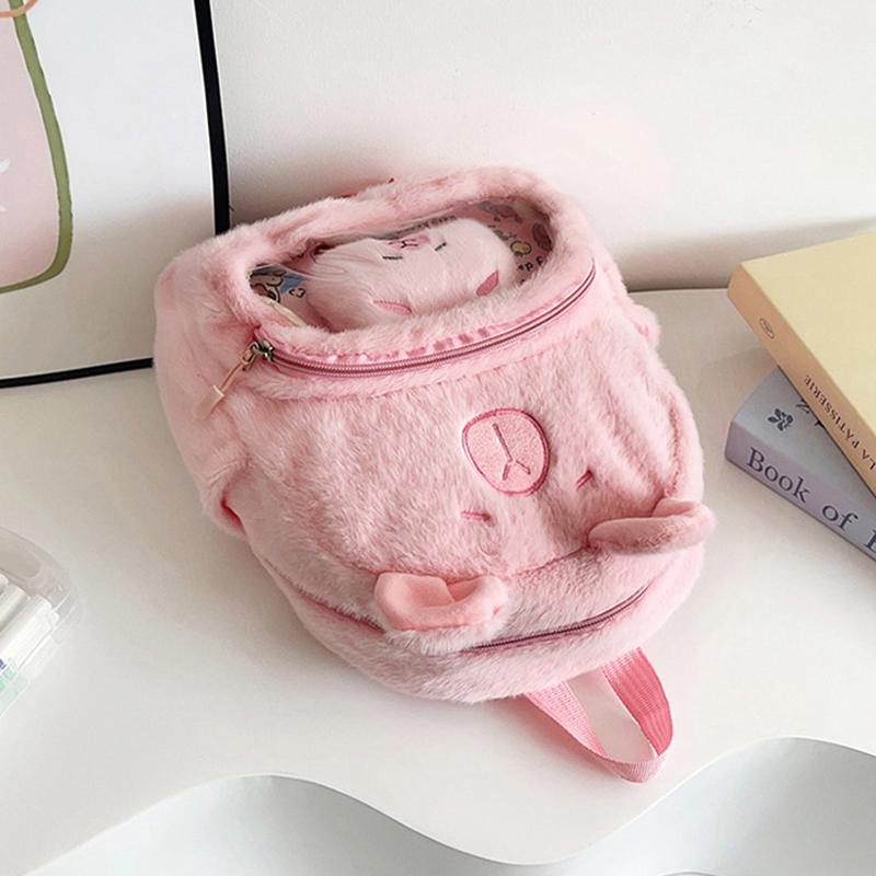 Novelty Plush Backpacks Cartoon Bag With Adjustable Shoulder Strap Cartoon Rucksack Girls School Bag Travel Daypack