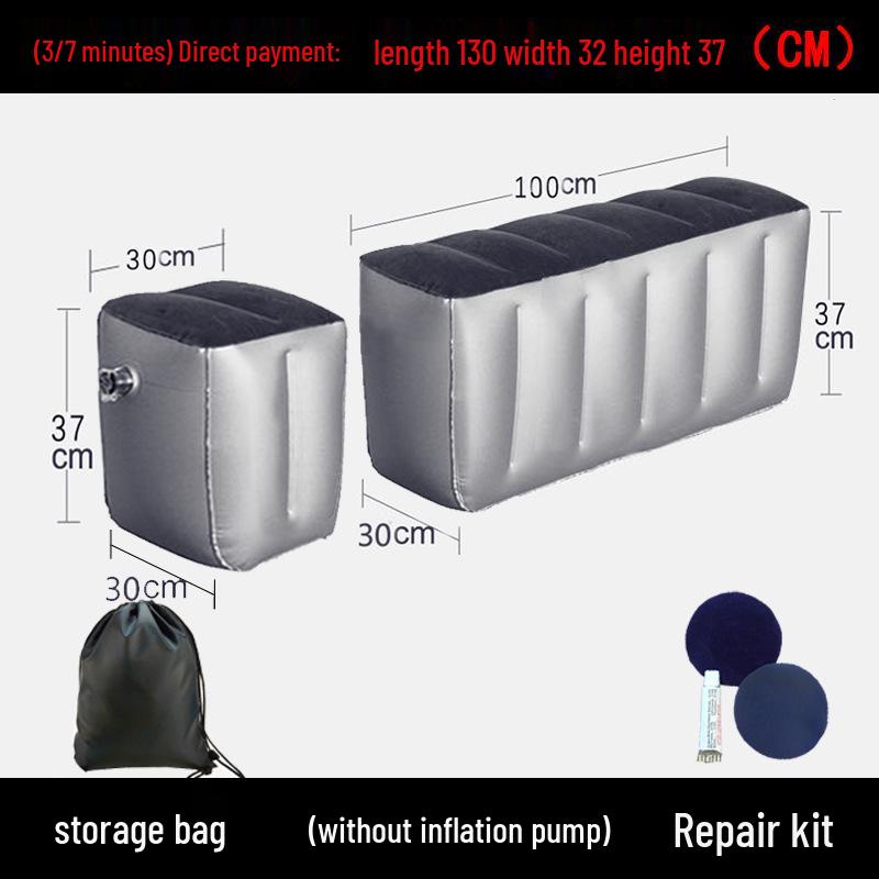 Inflatable Car Bed and Footrest for Rear Seat Use In Sedans and SUVs