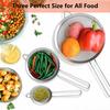 YLYL 3 Pcs Super Wire Extra Fine Mesh Strainer with Handle, Small Medium Large Size Sifter Metal Strainer Set, Stainless Steel Sieve Fine Mesh Straine