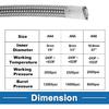 AN4 Fuel Line Hose 4AN 15ft Vacuum Hose Automotive Fuel Hose PTFE Rubber,Stainless Steel Silver Tone 1 Pcs