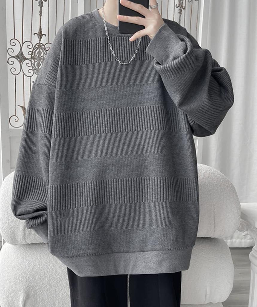 Long Sleeve Fall Loose Solid Plus Sizes [JHIJSC] Men's Hoodie, Fashionable, Fit, Color, Casual, (JP, Alphabet, 3XL, Gray)