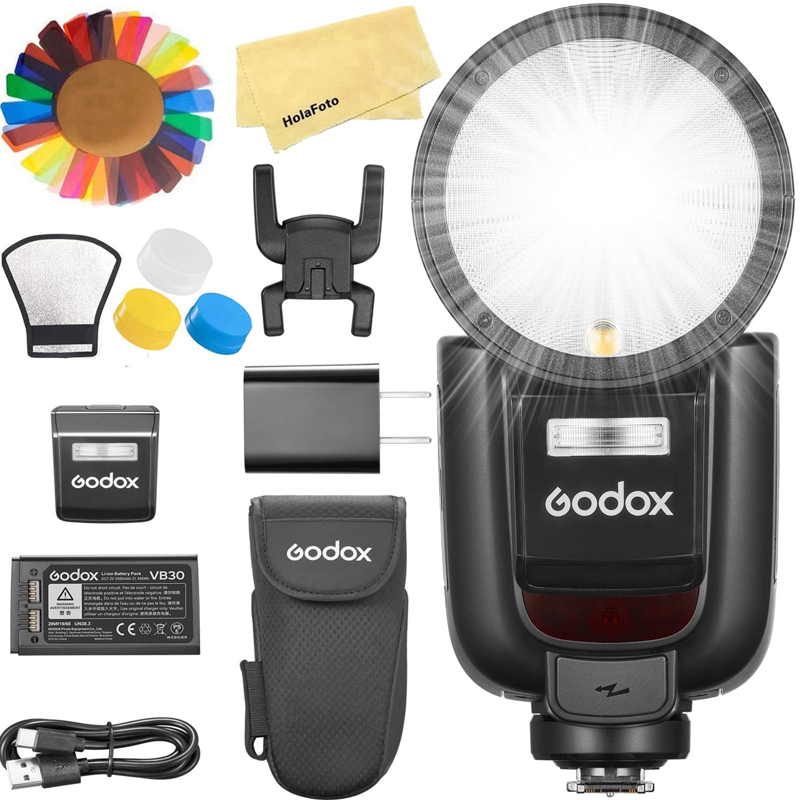 

Authorized Godox Camera Flash Speedlight for 76Ws TTL 500 Full Power Seconds Recycle 10 Level LED Modeling Lamp Pro [Godox Agent] V1Pro-S Sony, 2.4G
