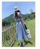 2024 Spring/Summer Women's High Waist Denim Midi Skirt - Slimming Casual Mid-Length In Dark Blue