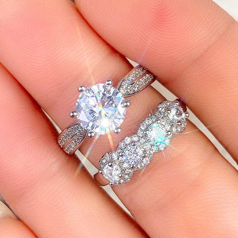 Source supply, super flash couple ring Valentine's Day gift, European and American luxury and sweet ring