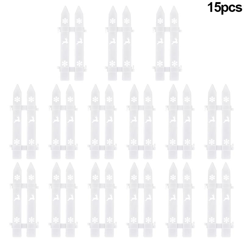 10/15/20 szt. Choinka ozdoba ogrodzenia biała plastikowa roślina mini ogrodzenie na przyjęcie noworoczne dom ogród świąteczny wystrój wnętrz