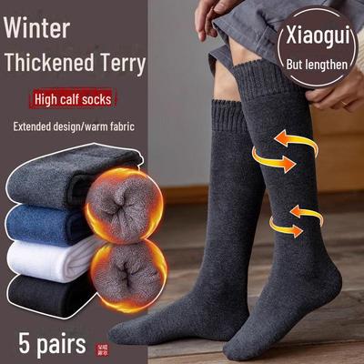Herren Dicke Samt Winter Kniestrümpfe - Baumwolle, Frottee, Langes Rohr