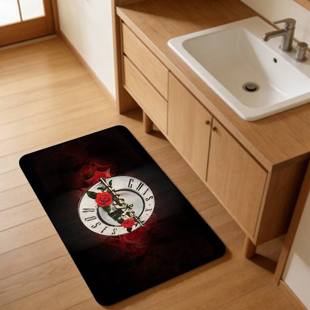 Rock G-Guns N-N R-Rose Band Room Mats Anti-slip Absorb Water Long Strip Cushion Bedroon Mat Household Carpets