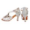 Women Latin Dance Shoes Shining Rhinestone Modern Dancing Shoes High Heel 7.5cm
