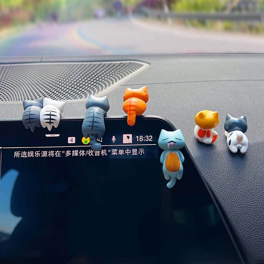 Computerdekoration Katzenfiguren Mikrolandschaft Auto Armaturenbrett Ornament Auto Innenraum