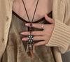 New Bohemian Flowering Pearl Necklace Women's New Chinese Style Leather Rope Ethnic Style Beaded Necklace