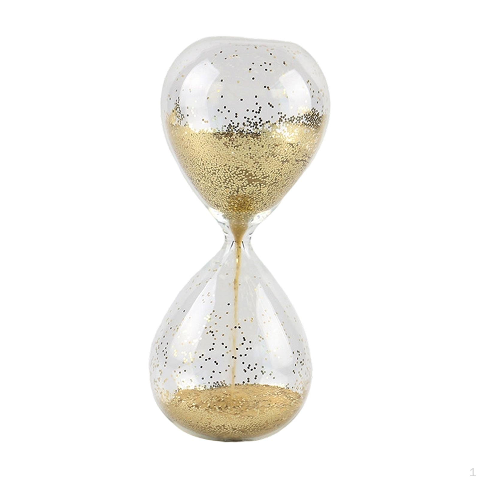 

Hourglass, Shiny Hourglass Decorative Object with Fine Sand And Stable Base for Gift Shelf Bedroom золотой