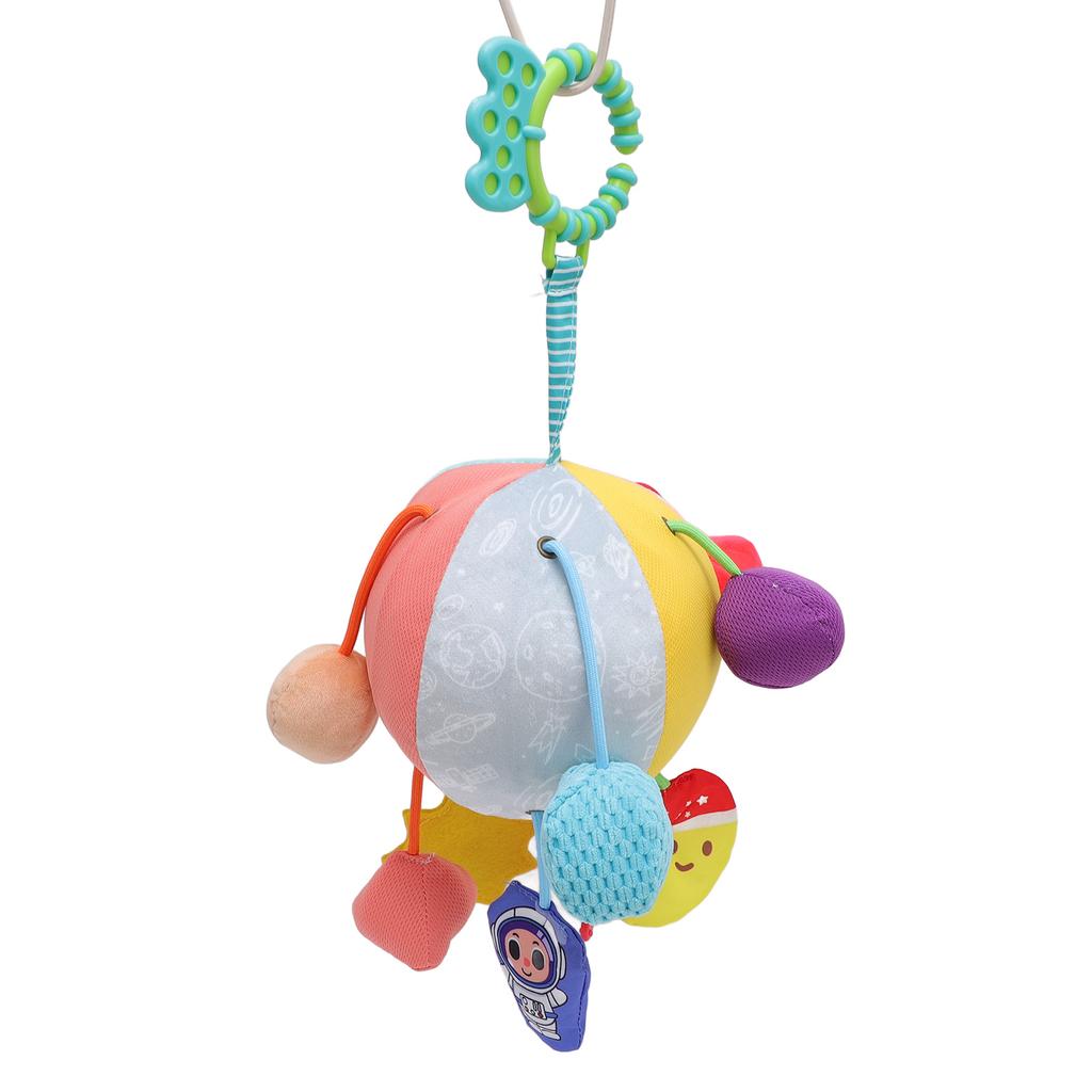 Baby Sensory Toy Grab Ball Rattle Geometric Pattern Cloth Ball Cartoon Hanging Toy for Baby Bed and