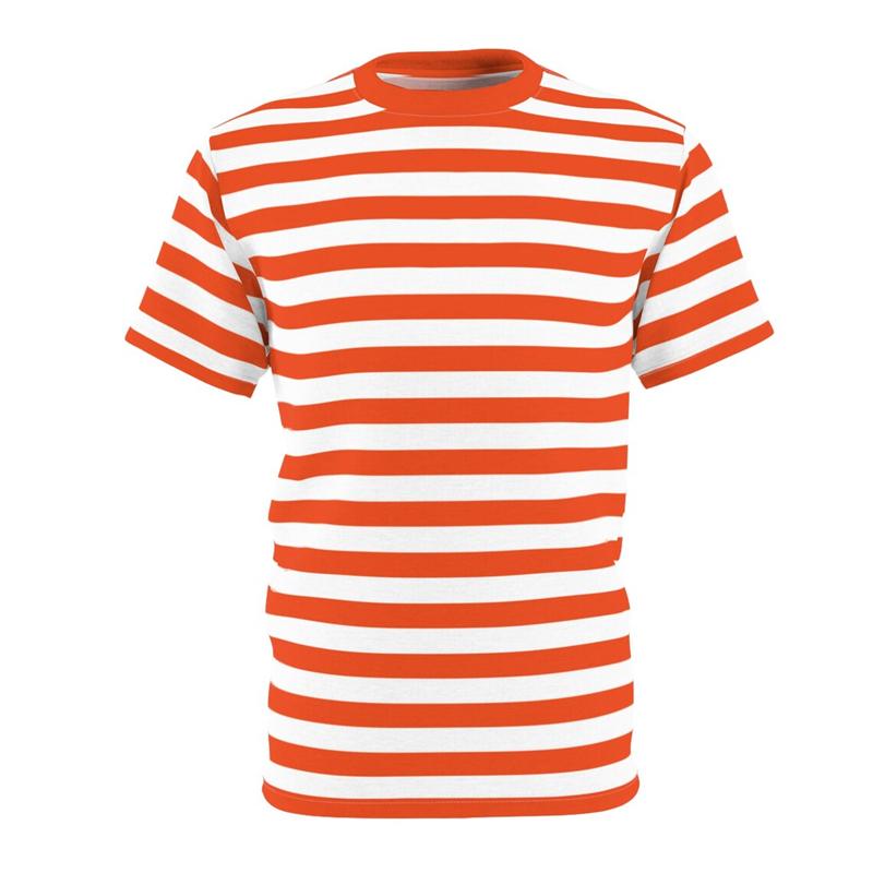T-shirt Classica a Strisce alla Moda per Uomo Donna Personalità Colore a Contrasto Girocollo T-shirt Molteplici Opzioni di Colore Tee