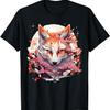 Kitsune  Anime Kawaii Fox Blossom Cherry Flower T-Shirt