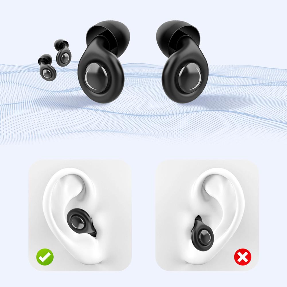 Reusable Silicone Sleep Ear Plugs with 10 Ear Tips in XS/S/M/L Snore Blocker Ear Plug Hearing Protection Earplugs for Sleeping