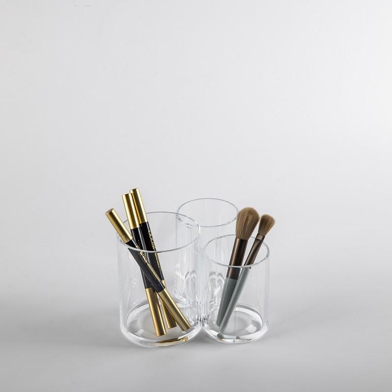 Clear Acrylic Multi-Use Organizer for Cosmetics, Cotton Swabs, and Stationery