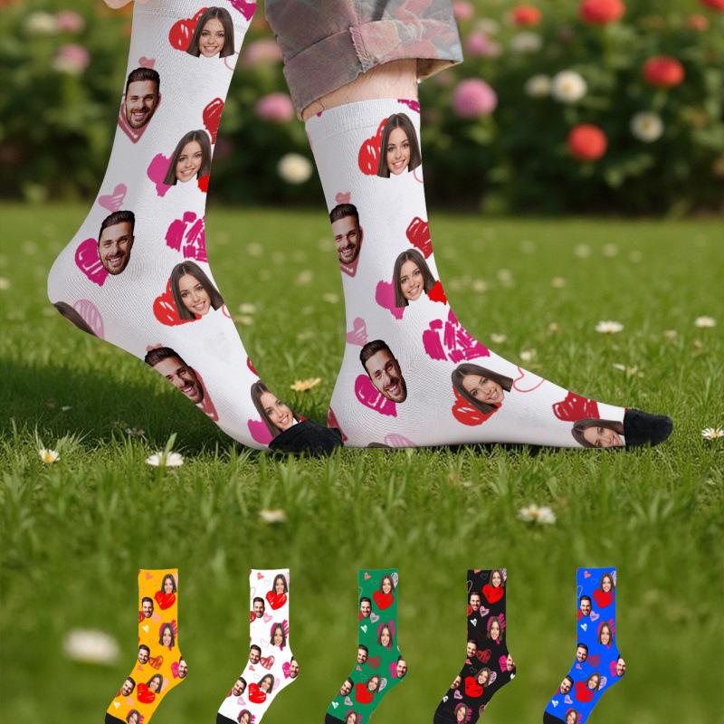 3D Digital Face Socks - Exclusive DIY Print, Christmas Gifts, Polyester, Versatile 360 Design