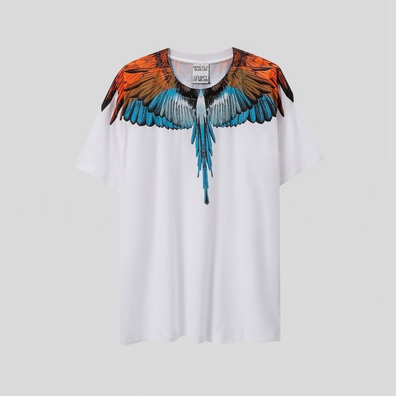 MB Gradient Wings T Shirt Men Women Loose Casual Short Sleeve Tee