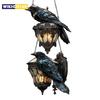 Halloween Crow Painted Glass Lantern 2D Acrylic Sign Home Decorations Gothic Pendant Light Decorative Pendant
