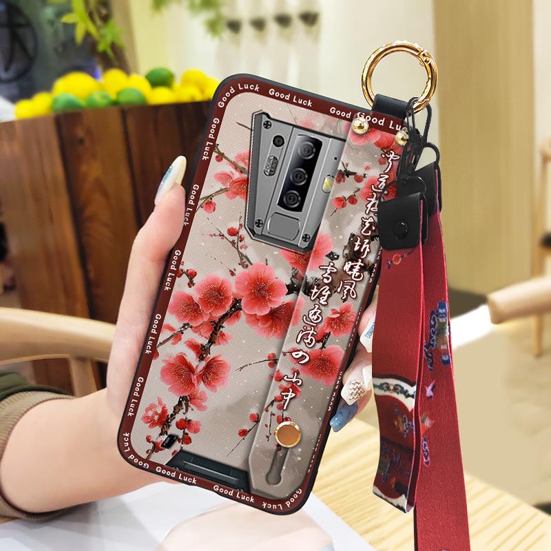 Phone Holder Anti-dust Phone Case For Blackview BV6900 Kickstand Ring Lanyard Durable Dirt-resistant Wristband Soft Case
