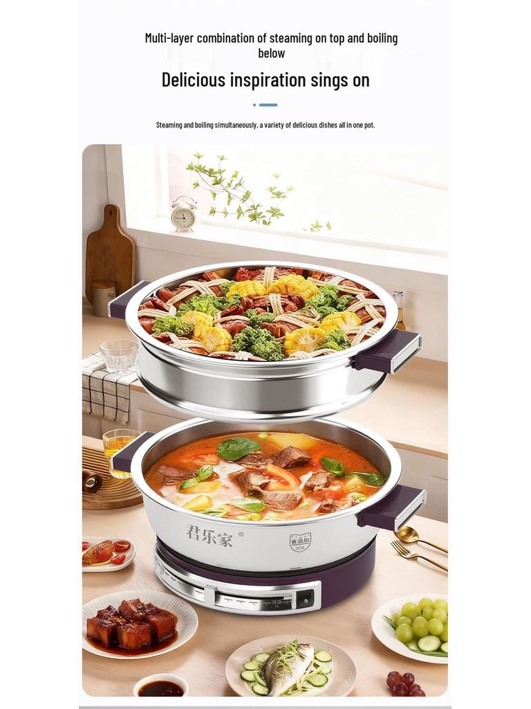 304 Stainless Steel Non-Stick Electric Griddle & Multi-Functional Frying Pan