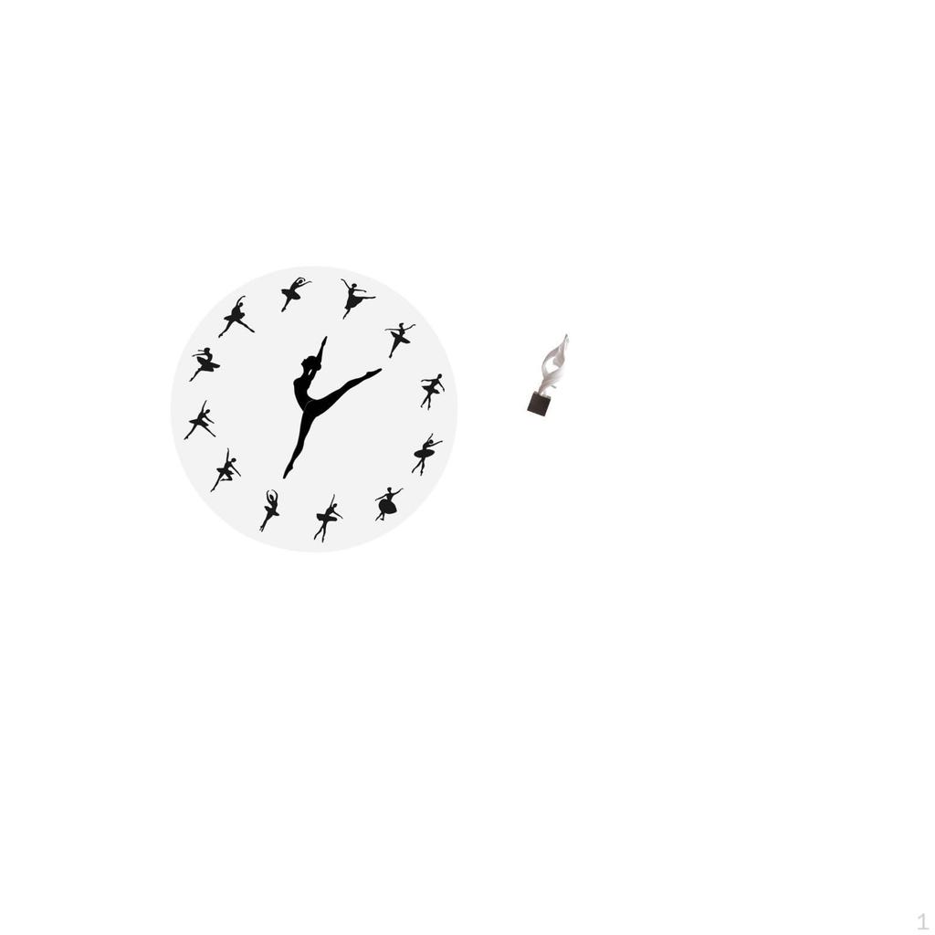 Ballet Dancer Art Sculpture Wall Clock Elegant Resin Figurine Silent Mute Decorative Timepiece for