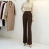 Style Latte High Waist Spandex Semi Bootcut Long Slacks