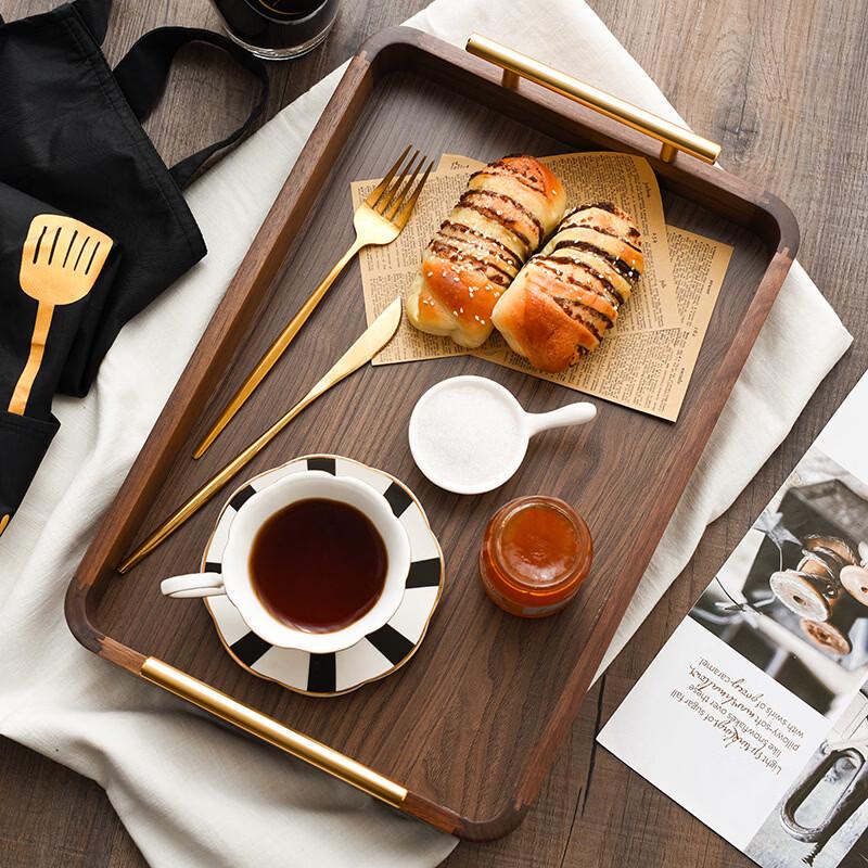 Handun Black Walnut Rectangular Wooden Serving Tray