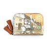 [WACHIFIELD] Dayan the Cat, Easy To Use, Double-Sided Card and Coin Purse, Genuine Leather, Double Coin Purse, Czech Step