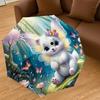 1PC Butterfly Forest Automatic Open/Close Umbrella with Windproof, 8-Rib Sturdy Canopy, Durable Ribs, Fashionable Design, Outdoor Accessory, Fun Prin,