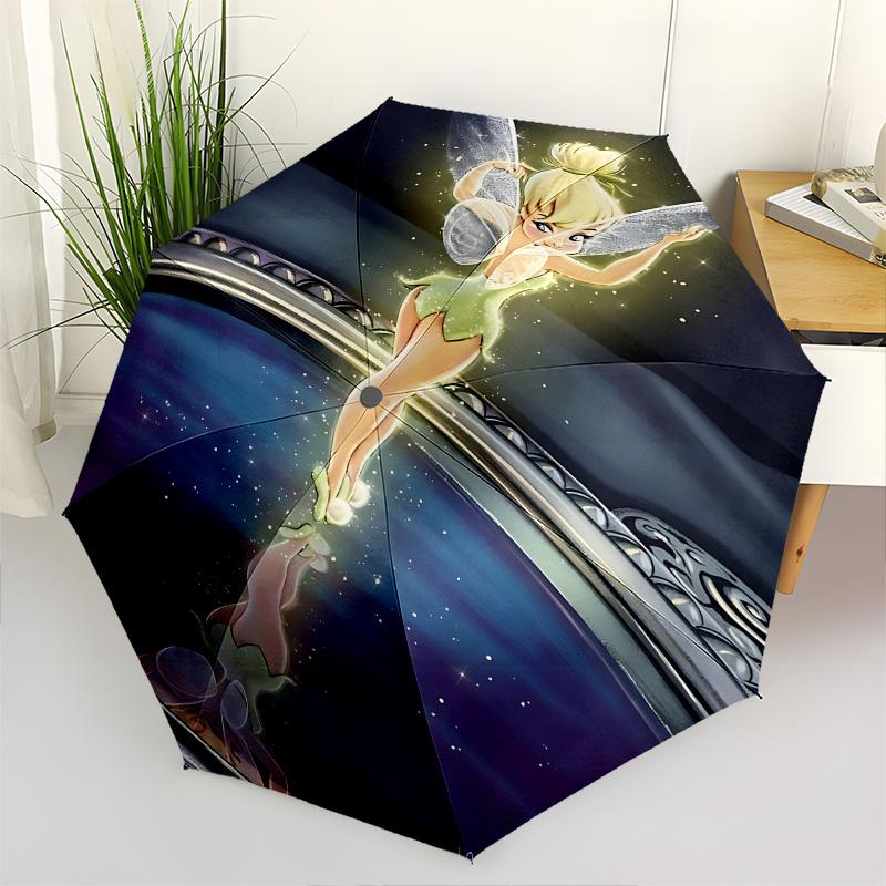 

1 Auto Open Tinkerbell, Fairy Themed Colorful 8-rib Portable Umbrella for Men and Women, A Compact Commuting Companion Suitable for Daily Dr