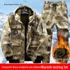 Men's Waterproof Camouflage Workwear: Thick, Plus Velvet for Autumn/Winter - Protective Jacket and Overalls.
