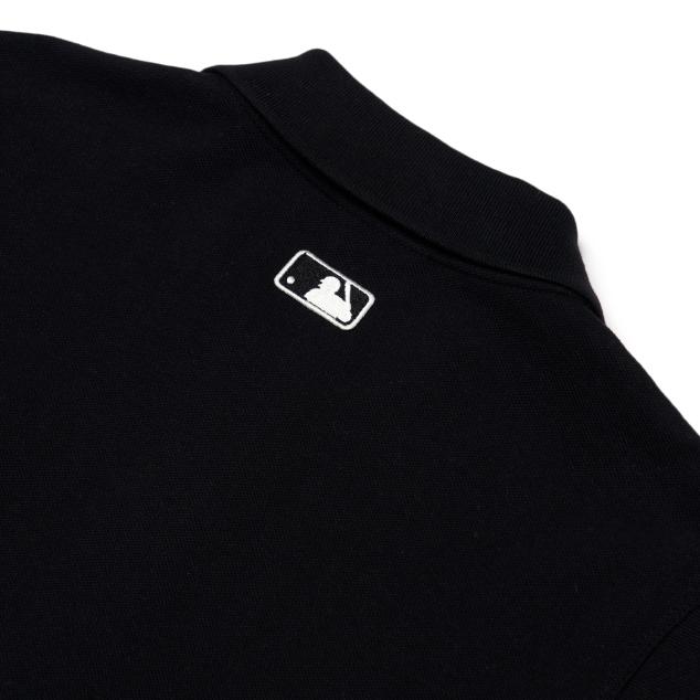 MLB New York Yankees Solid Polo Neck High Waist Pullover Sports Style Short Sleeve Dress Women dresses Black 3FOP00623-50BKS