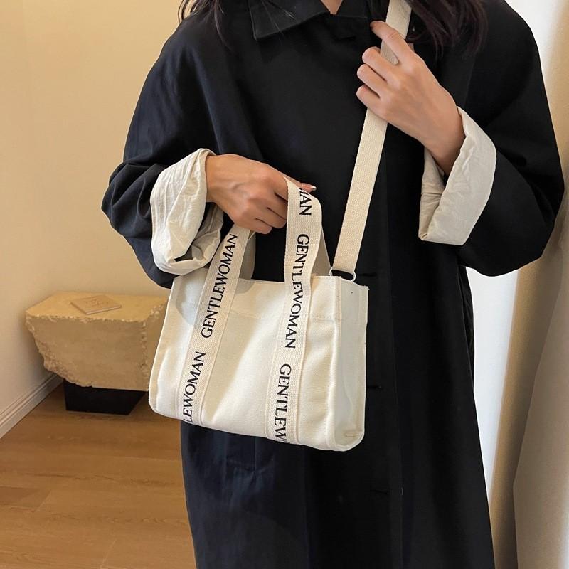 Borsa Tote alla Moda in Tela con Stampa Alfabetica Borsa a Spalla per Donna
