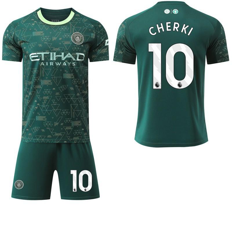 2025-26 Manchester City Tři Venkovní Zelená 47 Fudendoku Fotbalový Dres Trávový Dres Ne. 9 Harland Set
