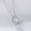 Minimalist Necklace Jewelry 925 Silver Water Drop Fine Cubic Zircon Pendant Necklace for Women