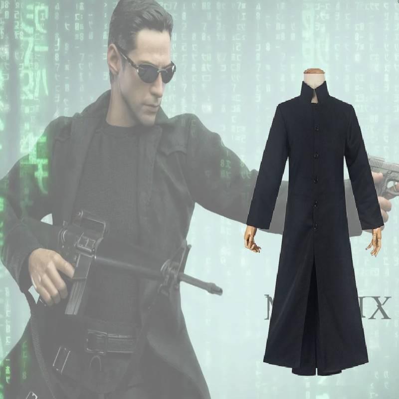 Movie The Matrix Cos Suit Neo Windbreaker Halloween Costume